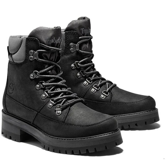 Timberland Shoes - Timberland Courmayeur Valley Waterproof Leather Fabric Hiker Black Nubuck Sz 8.5